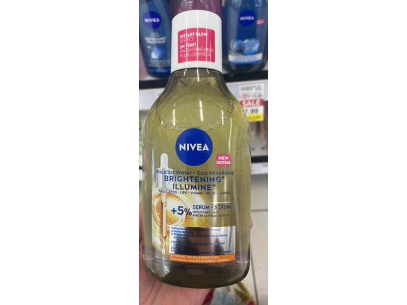 Nivea Brightening Illumine Micellar Water, +5% Vitamin C & E, 400 mL