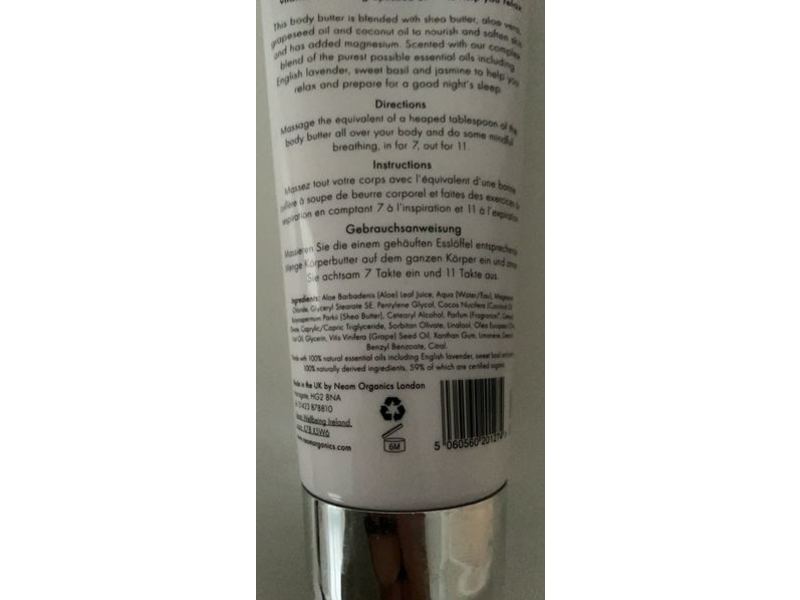 Neom Magnesium Body Butter Scent Is Sleep, Perfect Night's Sleep, 6.76 fl oz/200 mL