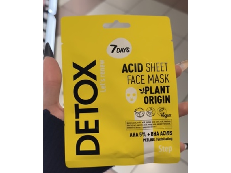 Detox Acid Sheet Face Mask, 0.98 oz/25 g