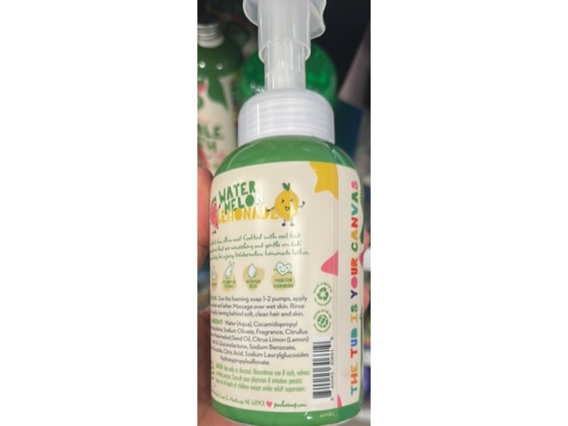 Pacha Soap Co Kids 2 In 1 Foaming Shampoo & Body Wash, Watermelon Lemonade, 12 fl oz/354 mL