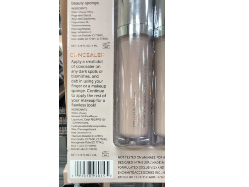 Ellen Tracy Brightener & Concealer, 01 Light Ivory, 0.18 fl oz/5 mL