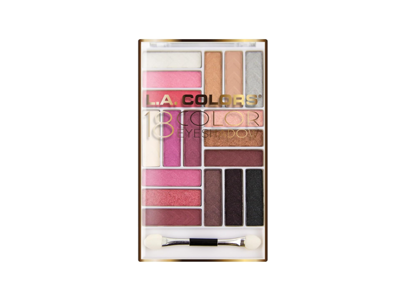 L.A. Colors 18 Color Eye Shadow Palette, Diva Glam, 0.70 oz/19.8 g