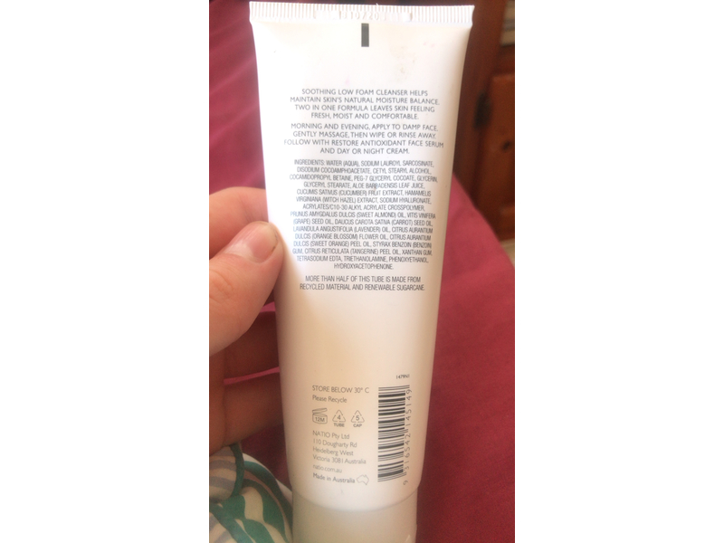 Natio Restore Mature Skin Gentle Toning Facial Cleanser, 3.3 fl oz/100 mL