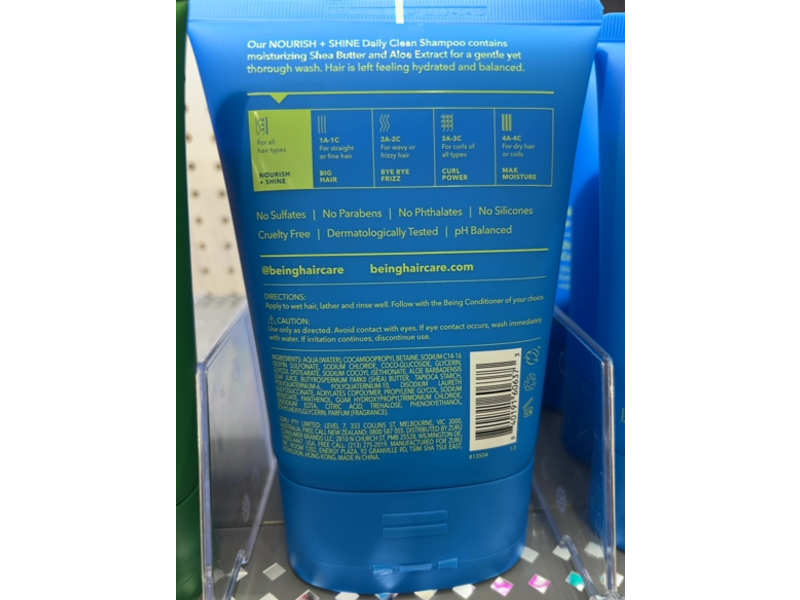Being Nourish + Shine Daily Clean Shampoo, Shea Butter & Aloe Extract, 12 fl oz/354 mL