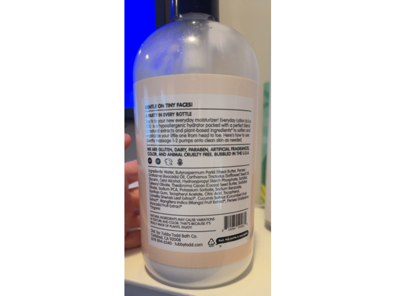Tubby Todd Bath Co. Everyday Lotion, Fragrance-Free, 25 oz/708 g
