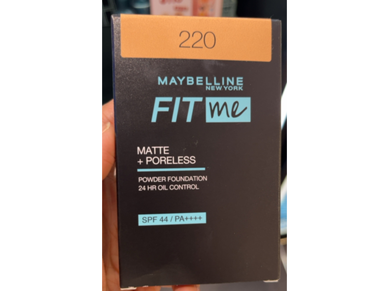 Maybelline Fit Me Matte + Poreless Powder Foundation, SPF 44/PA++++, 220 Natural Beige