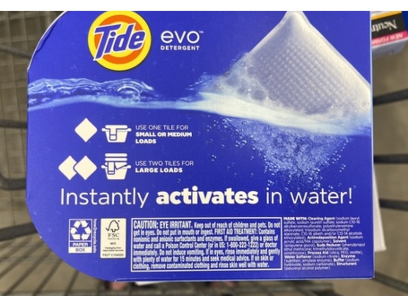Tide Evo Detergent Laundry Tiles, Free & Gentle, 8 Count