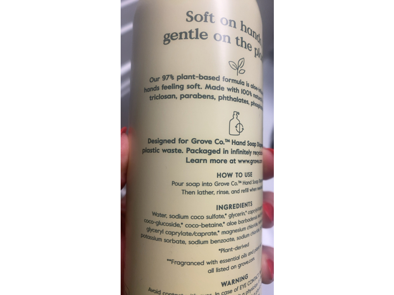 Grove Co. Hydrating Hand Soap, Wild Grass & Neroli, 13 fl oz/384 mL