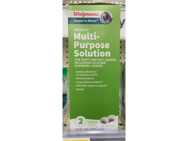 Walgreens Contact Lenses Multi-Purpose Solution, 12 fl oz/355 mL, 2 Pieces