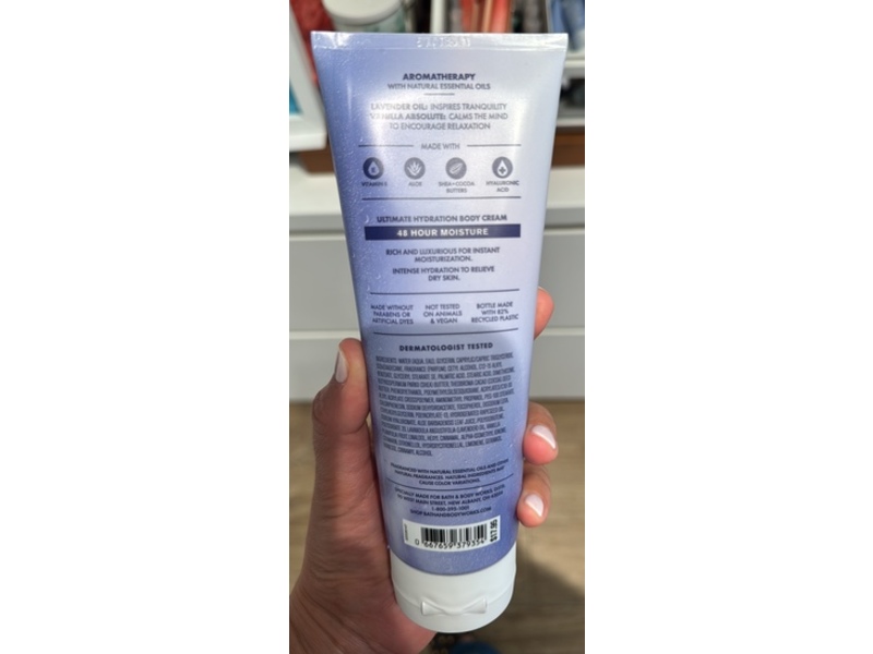 Bath & Body Works Aromatherapy Ultimate Hydration Body Cream, Lavender + Vanilla, 8 oz/226 g
