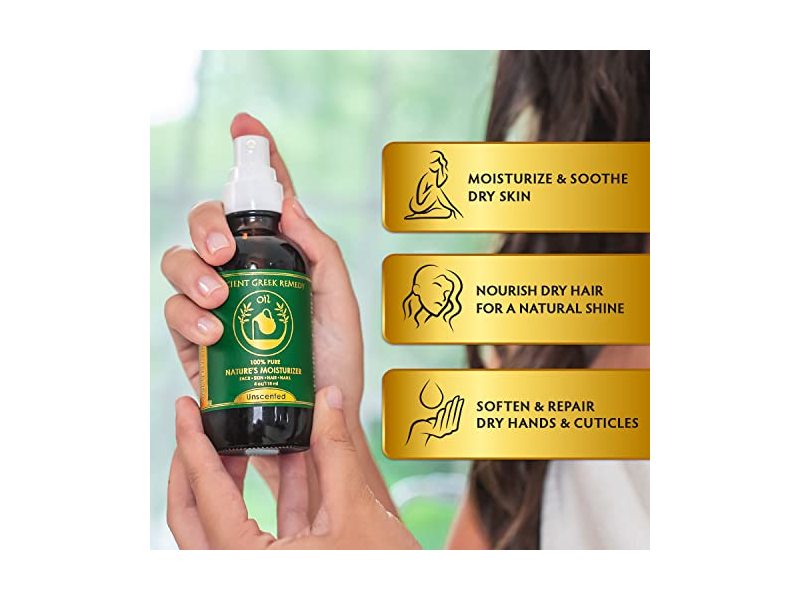 Ancient Greek Remedy Oil Unscented Organic Face and Body Oil 4 Oz / 118 mL