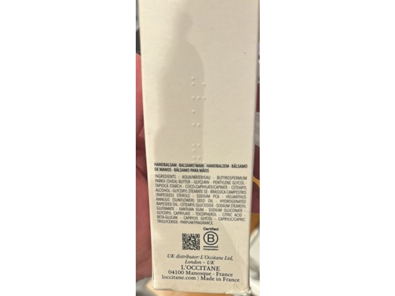 L'Occitane En Provence Baume Mains Hand Balm, Shea Butter, 5.3 oz/150 mL