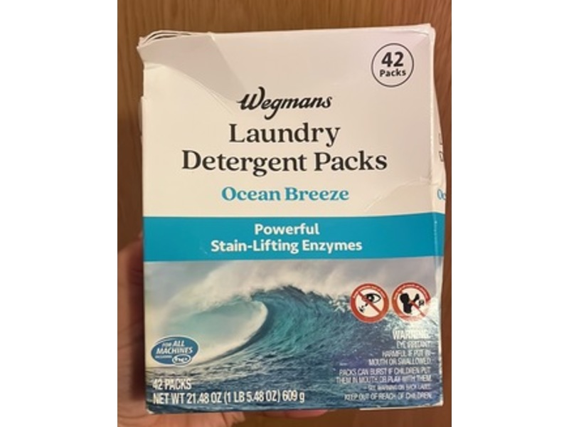 Wegmans Laundry Detergent Packs, Ocean Breeze, 21.48 fl oz/ 609 g, 42 Count