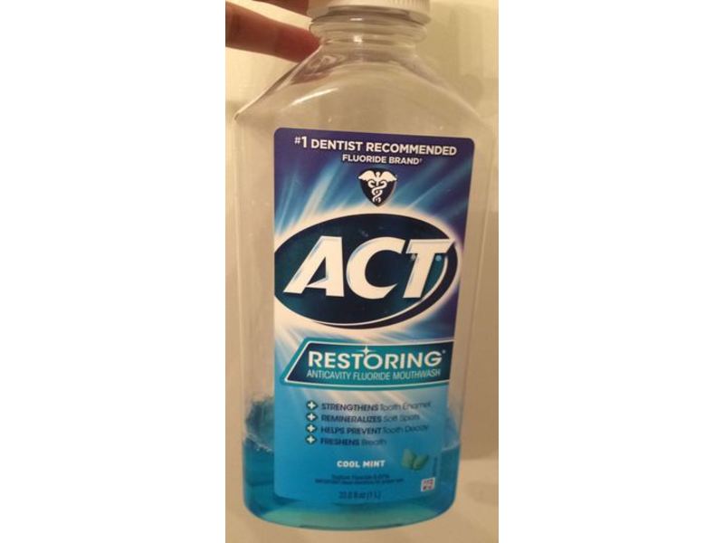 Act Restoring Anticavity Fluoride Mouthwash, Cool Mint, 33.8 fl oz/1 L