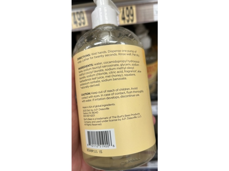 Burt's Bees Liquid Hand Soap, Sweet Clementine, 16 fl oz/475 mL