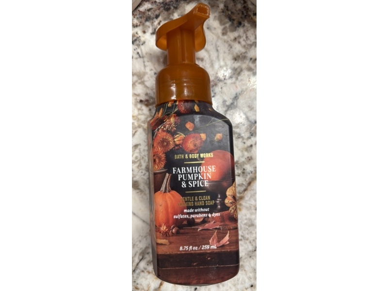 Bath & Body Works Gentle & Clean Foaming Hand Soap, Farmhouse Pumpkin & Spice, 8.75 fl oz/ 259 mL