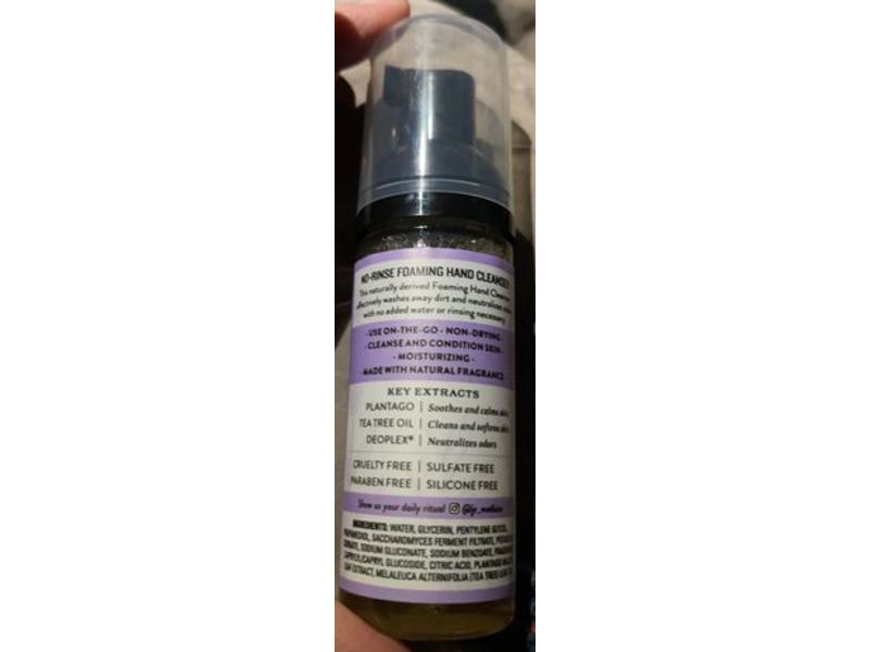 J.R. Watkins No Rinse Foaming Hand Cleanser, Blue Lavender, 1.6 fl oz/48 mL