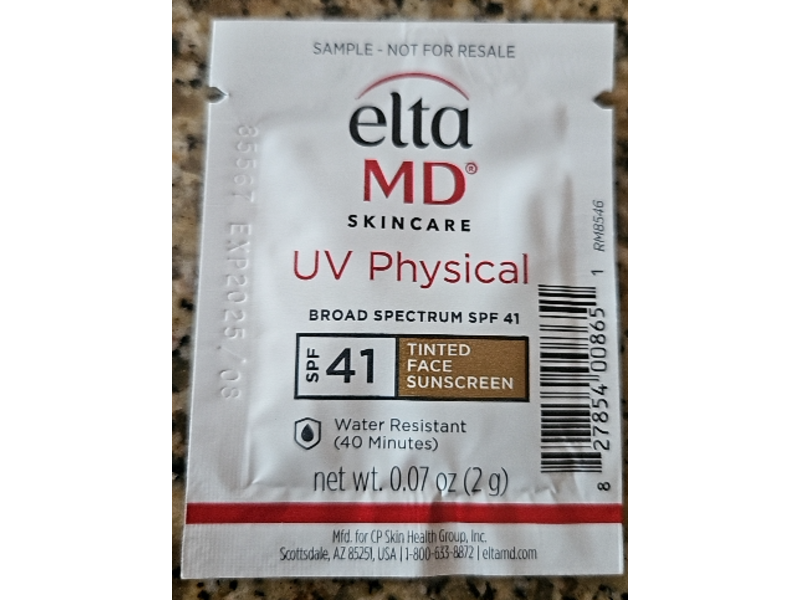 EltaMD Skincare UV Physical Tinted Face Sunscreen, SPF 41, 0.07 oz/2 g