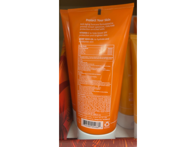 Hempz Herbal Sunscreen Body Ultimate Hydration, Sweet Pineapple & Honey Melon, SPF 50, 6 fl oz/177 mL