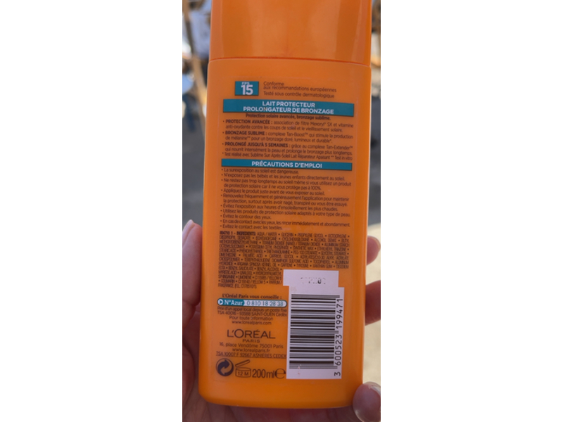 L'Oreal Sublime Sun Protect & Sublime, SPF 15, 200 mL