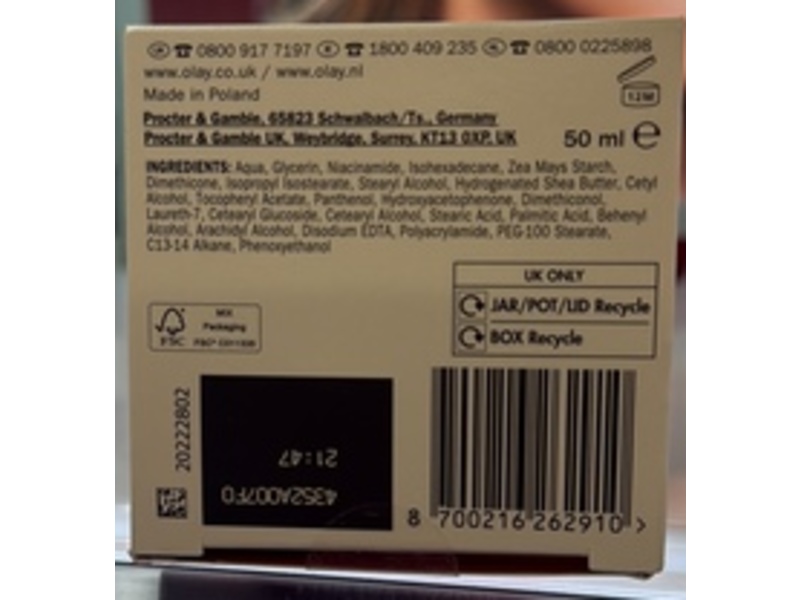 Olay Active Firming Night Cream, Niacinamide, 50 mL