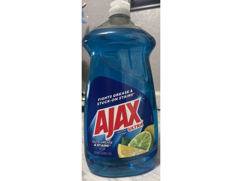 Ajax Ultra Liquid Dish Soap, Citrus Scent & Salt, 52 fl oz/1.53 L