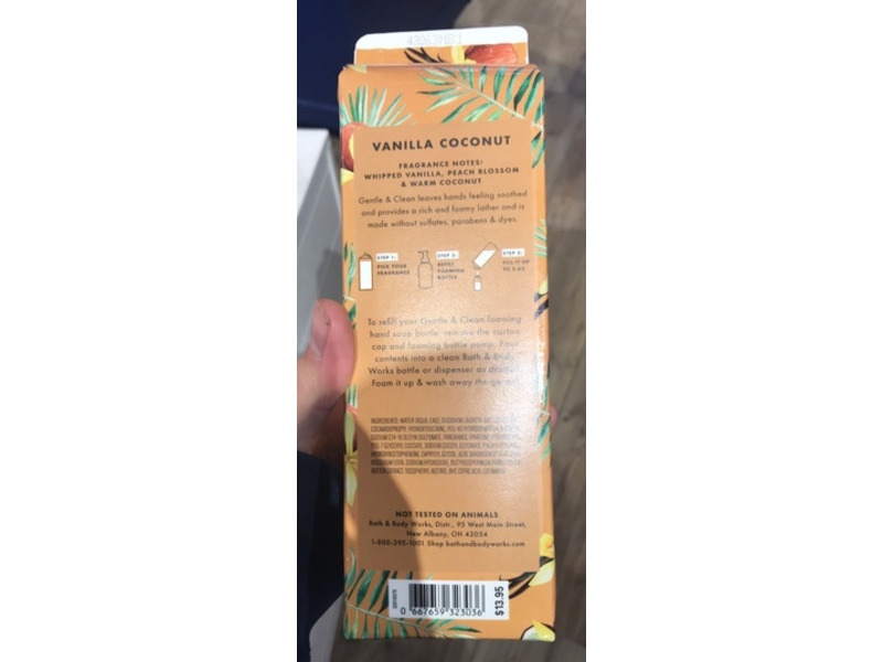Bath & Body Works Gentle & Clean Hand Soap, Vanilla Coconut, 32 fl oz/946 mL