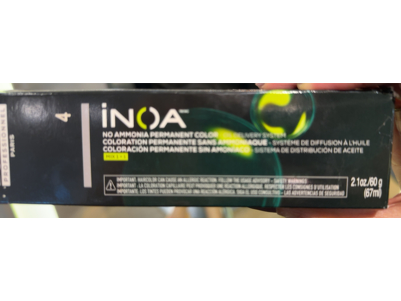 L'Oreal Professionnel Paris Inoa Permanent Hair Color, 4/4N Brown, 2.1oz/60 g