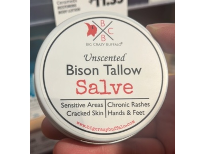 Big Crazy Buffalo Salve Bison Tallow, Unscented, 2 oz