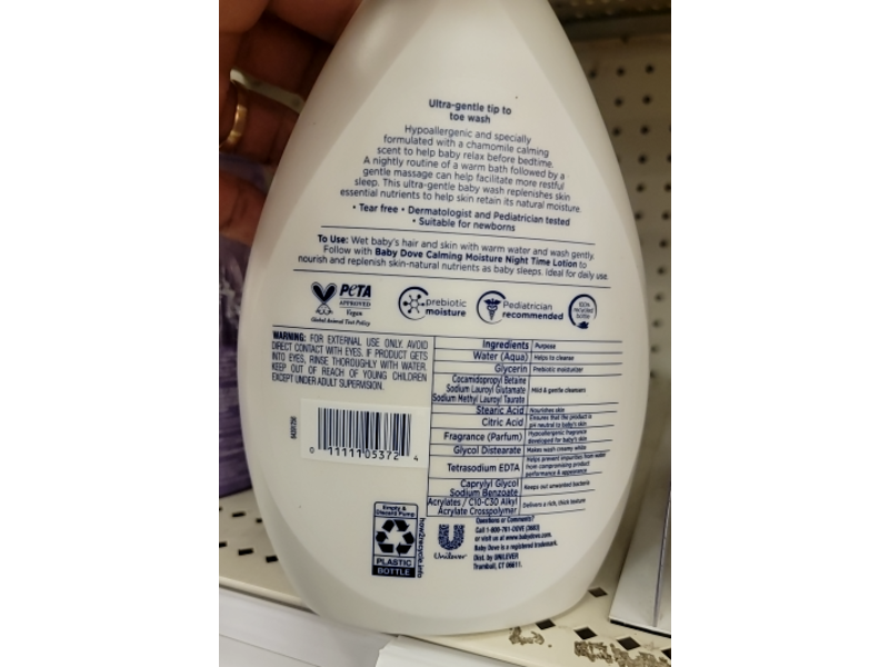 Baby Dove Calming Moisture Night Time Wash, 34 fl oz/1 L