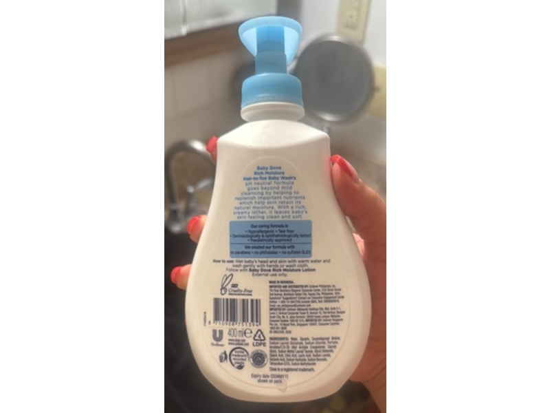 Dove Baby Hair To Toe Baby Wash, Rich Moisture, 400 mL