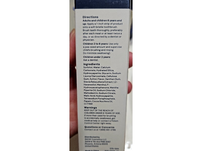 Snow Whitening Toothpaste, Mint Flavored, 3 oz/85 g