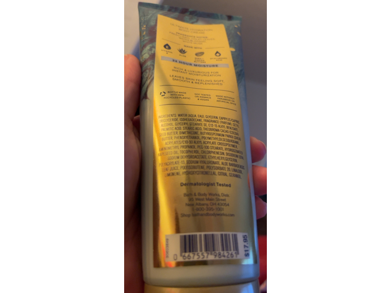 Bath & Body Works Saltwater Breeze Ultimate Hydration Body Cream, Shea Butter + Hyaluronic Acid, 8 oz/226 g