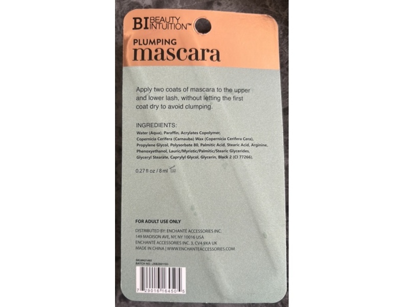 Beauty Intuition Plumping Mascara, Matte Black, 0.27 fl oz