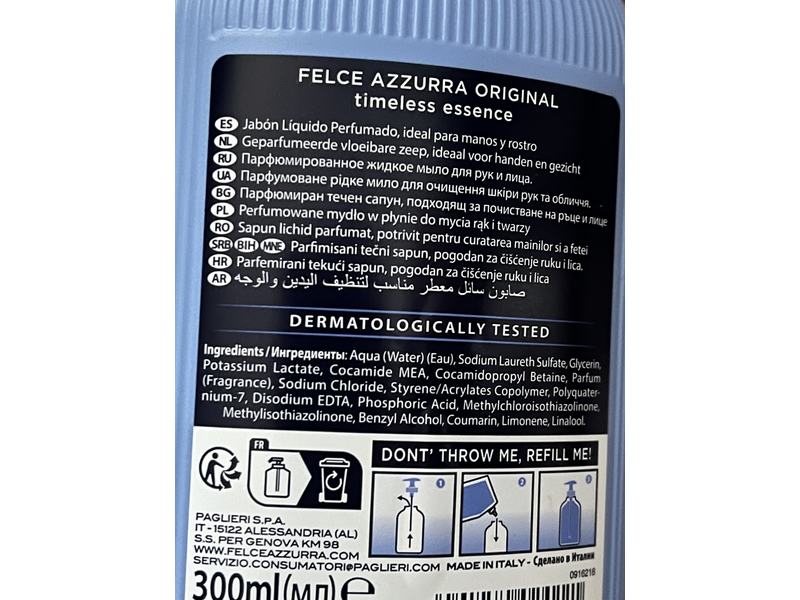 Felce Azzurra Liquid Soap Classic 300ml 10.1oz, Pack of 2