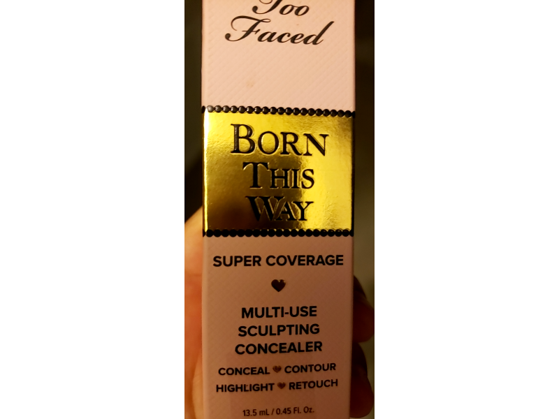 Too Faced Born This Way Super Coverage Multi-Use Sculpting Concealer, Light Beige, 0.45 fl oz/13.5 mL