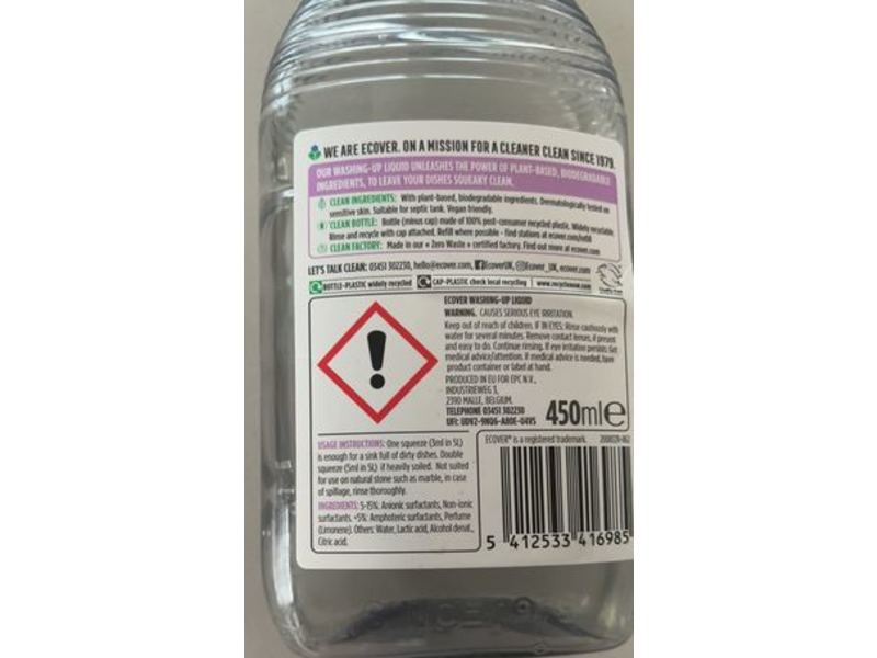 Ecover Washing Up Liquid, Lily & Lotus, 450 mL