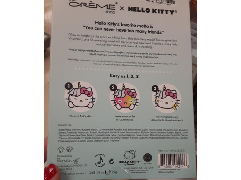 The Creme Shop X Hello Kitty Shooting Stars Sheet Mask, 2.65 oz/75 g, 3 Count