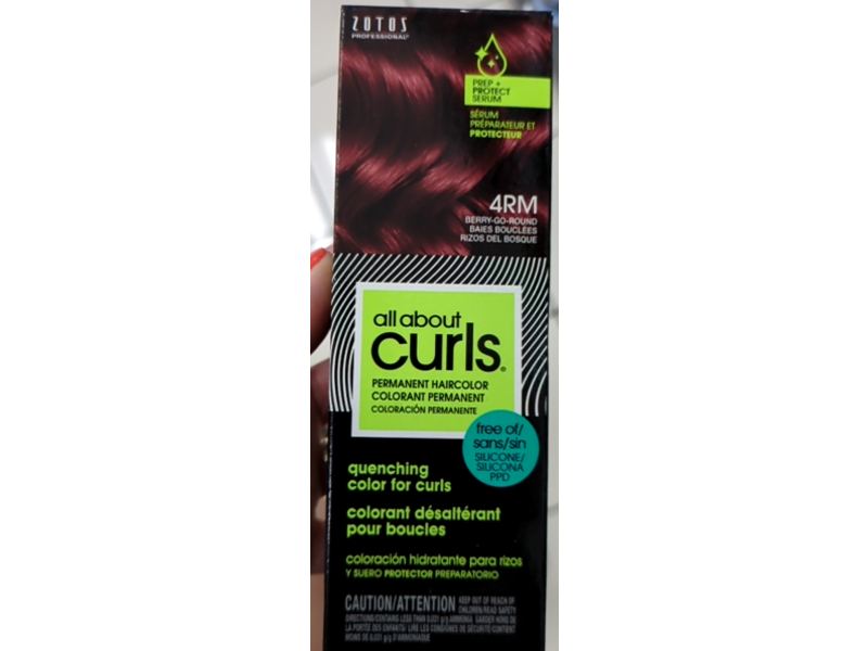 Zotos Professional All About Curls Permanent Haircolor, 4RM Berry - Go - Round, 1 Application