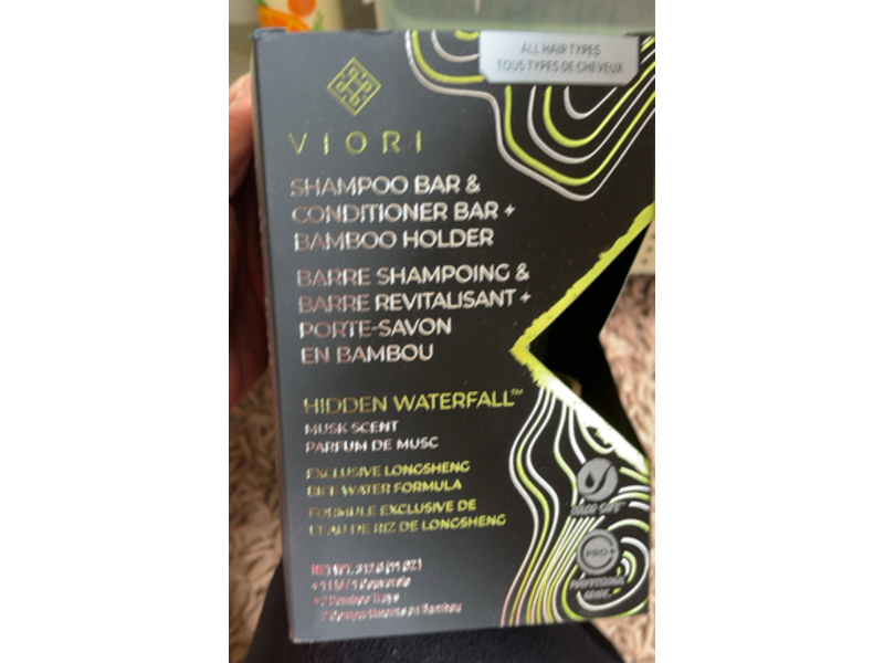 Viori Shampoo Bar & Conditioner Bar + Bamboo Holder, Hidden Waterfall, 11 oz/312 g