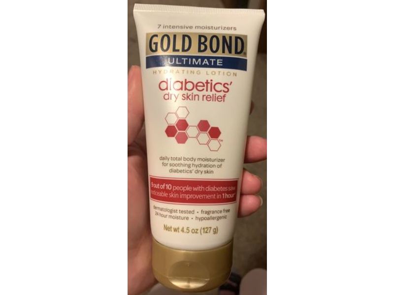 Gold Bond Ultimate Hydrating Lotion, Diabetics Dry Skin Relief, Fragrance Free, 4.5 oz/127 g