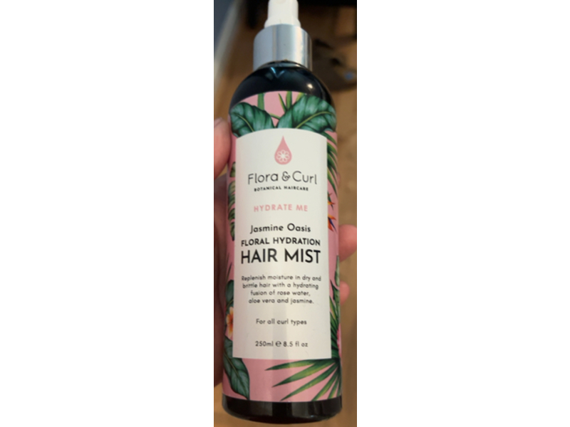 Flora & Curl Hydrate Me Floral Hydrating Hair Mist, Jasmine Oasis, 8.5 fl oz/250 mL