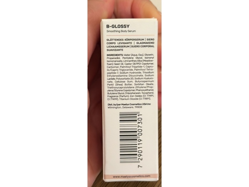 Maelys B-Glossy Smoothing Body Serum, 0.33 fl oz/10 mL