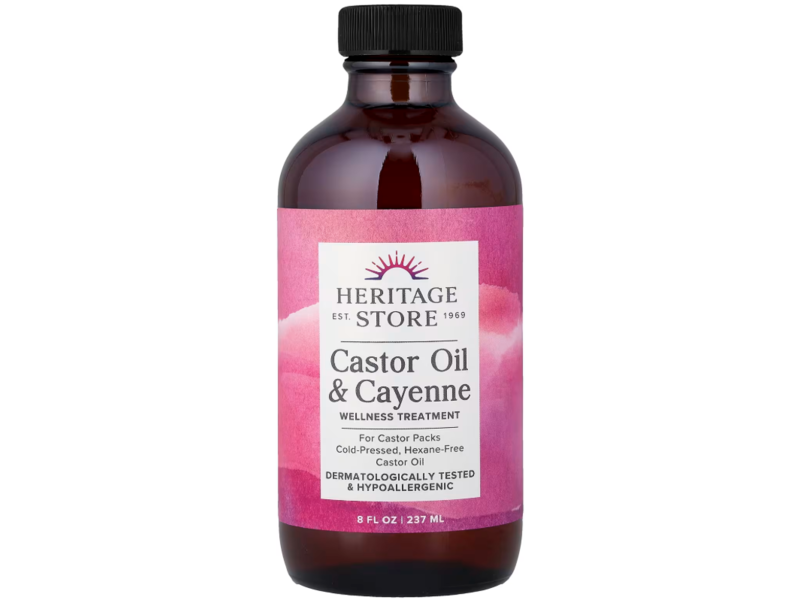 Heritage Store Wellness Treatment, Castor Oil & Cayenne, 8 fl oz/237 mL