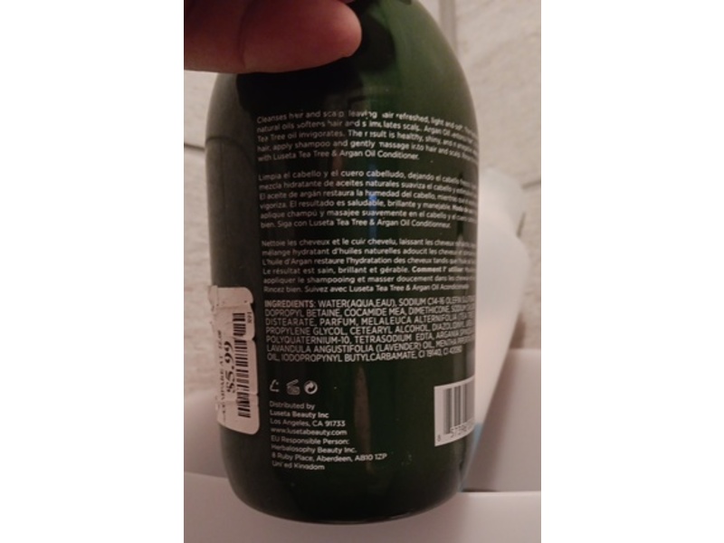 Luseta Shampoo, Tea Tree & Argan Oil,16.9 fl oz/500 mL