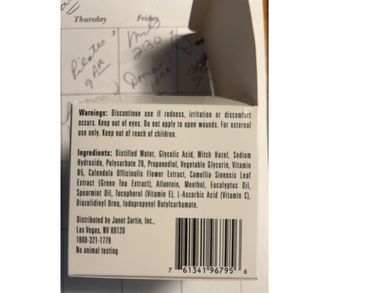 Janet Sartin Glycolic Acid 20% Rejuvenation Pads, 50 Count