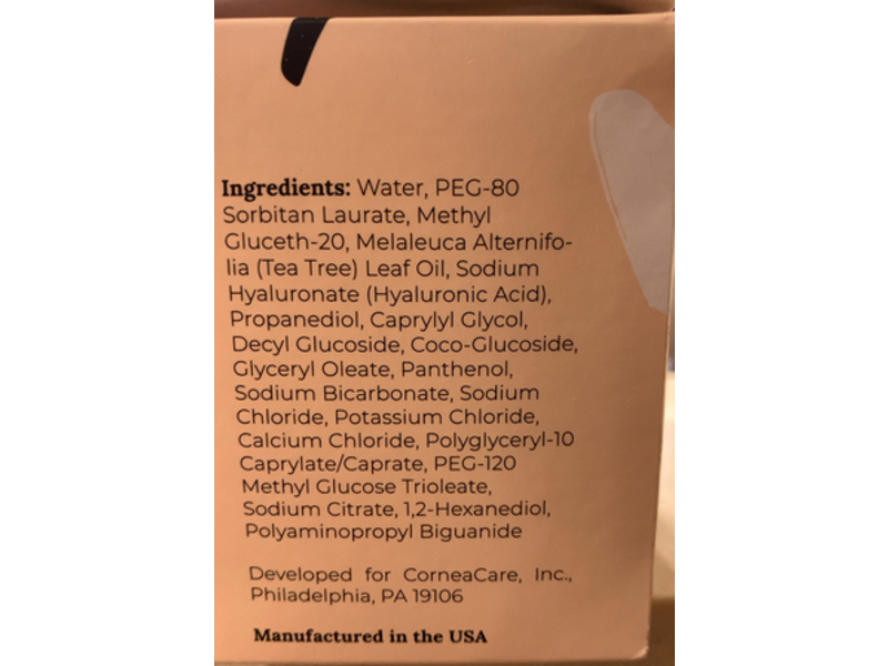 Cornea Care Rise Eyelid Wipes, Tea Tree Oil & Hyaluronic Acid, 30 Count