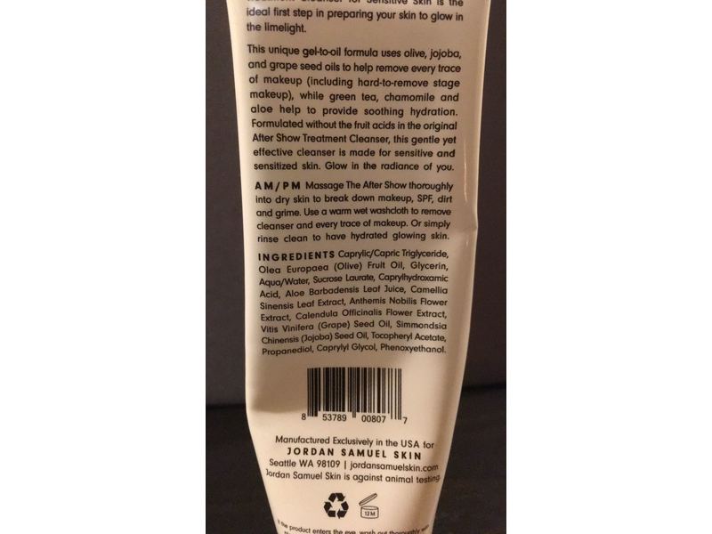 Jordan Samuel Skin The After Show Treatment Cleanser, 3 fl oz/94 mL