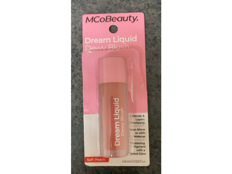 MCoBeauty Dream Liquid Dewy Blush, Soft Peach, 0.155 fl oz/4.6 mL