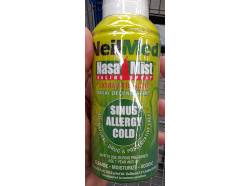 NeilMed Nasal Mist Saline Spray, Sinus Allergy Cold, 4.2 fl oz, Pack Of 2
